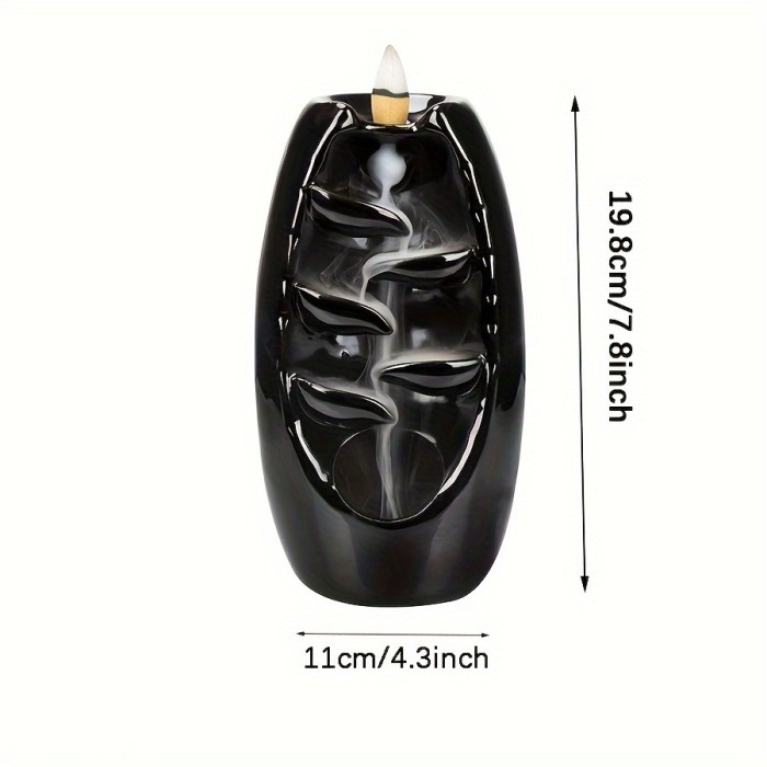 1pc Waterfall Ceramic Incense Holder for Aromatherapy and Home Decor