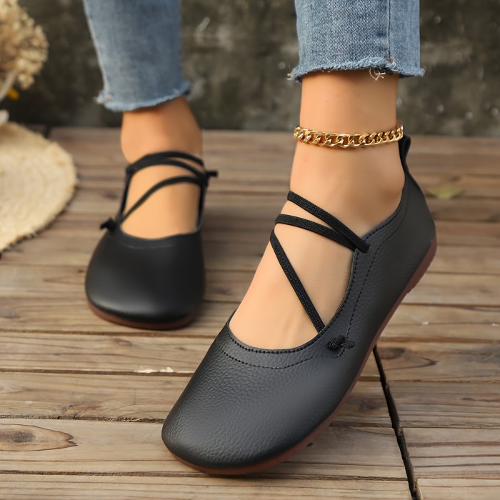 Women's Solid Color Flat Shoes, Casual Slip On Lightweight Shoes, Women's Comfortable Shoes