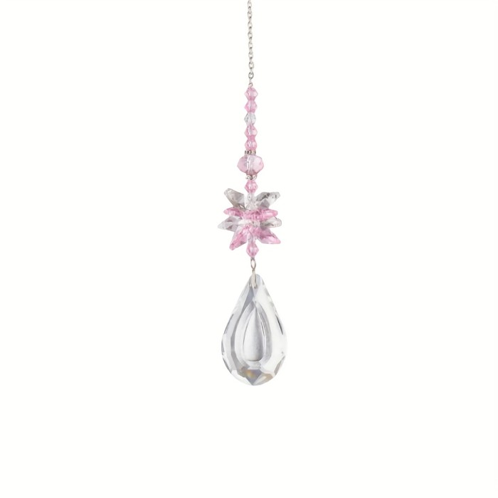 1pc, Pink Crystal Hanging Wind Chime Pendant Rainbow Maker