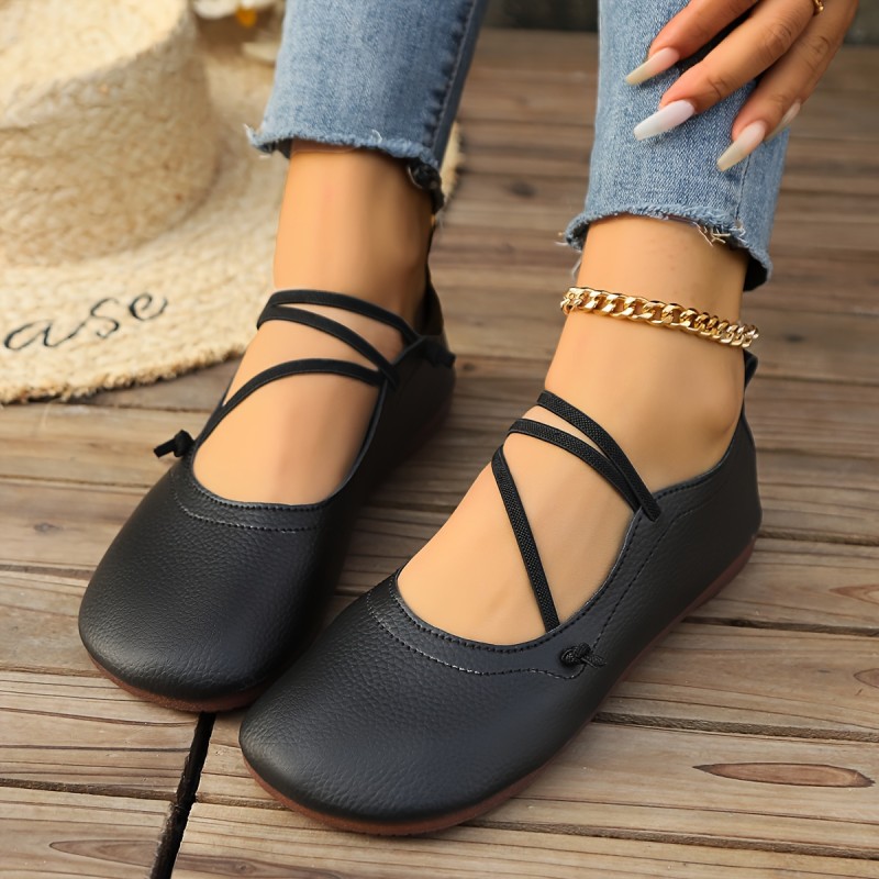 Women's Solid Color Flat Shoes, Casual Slip On Lightweight Shoes, Women's Comfortable Shoes