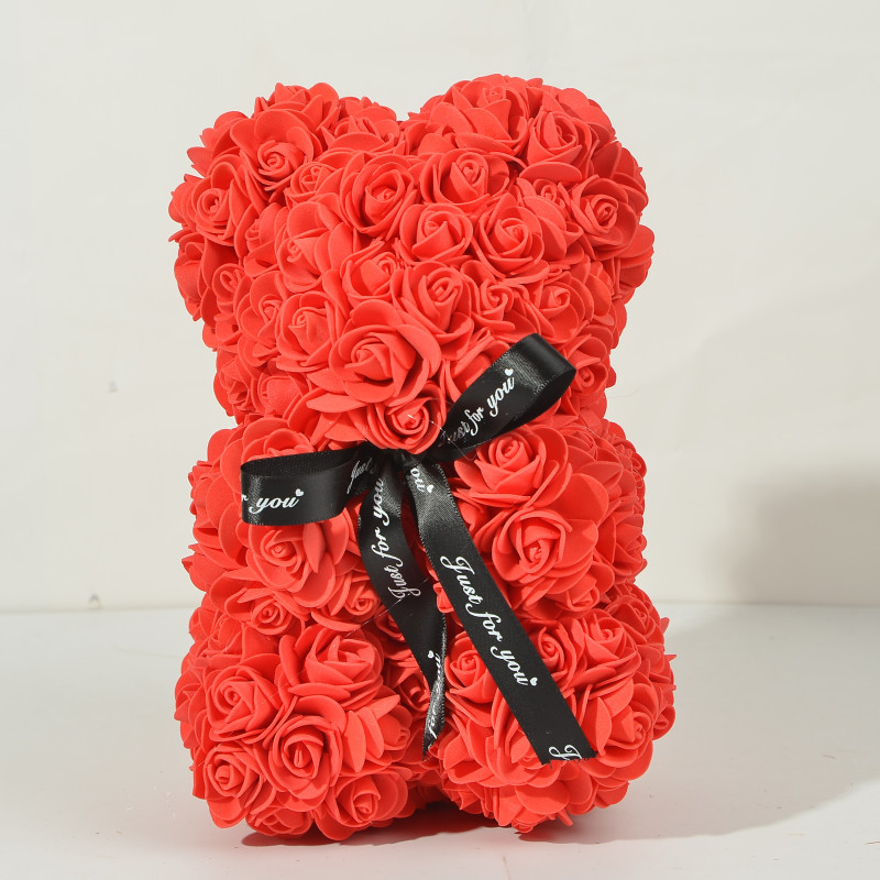 1pc Rose Bear Artificial Foam Flowers Bear Made Of Roses