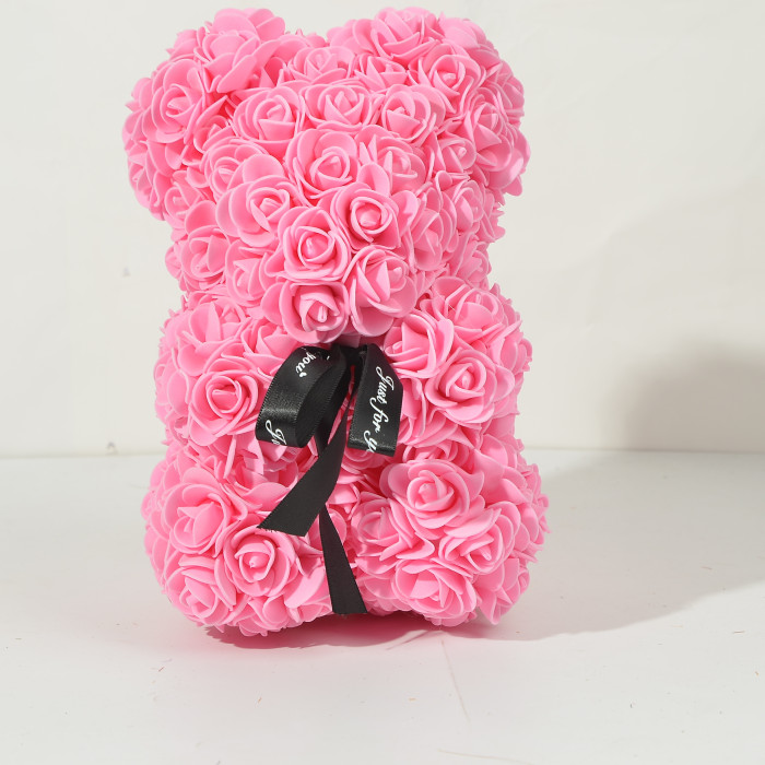 1pc Rose Bear Artificial Foam Flowers Bear Made Of Roses For Valentines Day, Mothers Day, Anniversary, Wedding Gifts 6.69*9.05in Mother's Day Gifts Birthday Gifts