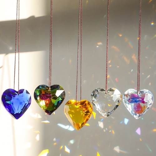 1pc Heart Spotlight Craft Jewelry Hanging Sun Catcher for Garden Decorations and Window Pendant - Perfect Mother's Day Gift