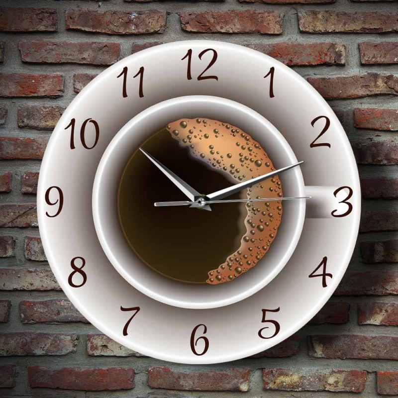 1pc Silent Coffee Cup Wall Clock - Creative Cafe Decor for Home, Office, and Coffee Shops