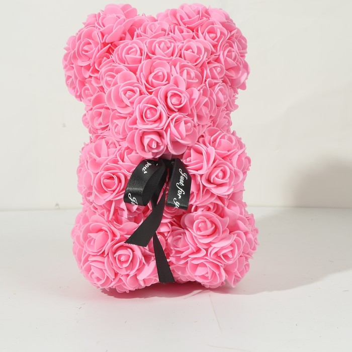 1pc Rose Bear Artificial Foam Flowers Bear Made Of Roses For Valentines Day, Mothers Day, Anniversary, Wedding Gifts 6.69*9.05in Mother's Day Gifts Birthday Gifts
