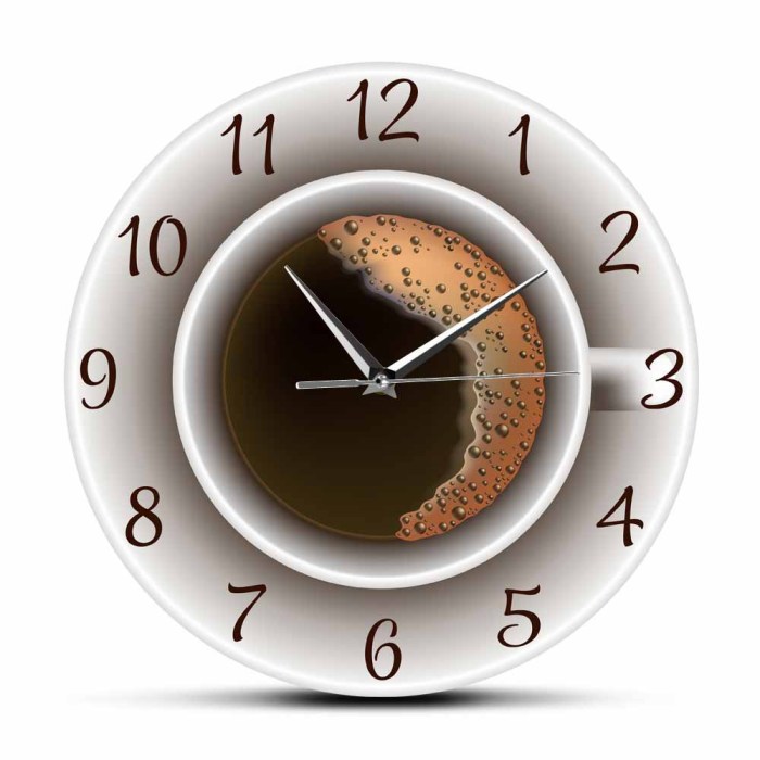 1pc Silent Coffee Cup Wall Clock - Creative Cafe Decor for Home, Office, and Coffee Shops