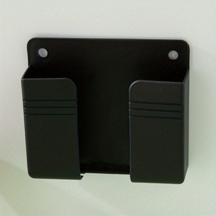 1pc,Mobile Phone Plug Wall Holder Punch Free Wall Mounted Organizer Storage Box Remote Control Mounted Charging Multifunction Hook
