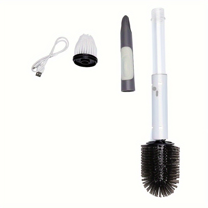 1 Set, Electric Spin Scrubber With 2\u002F5\u002F6 Replaceable Brush Head, Power Cordless Bathroom Scrubber With Adjustable Long Handle, Rechargeable Shower Scrubber, Multifunctional Scrubber For Bathroom, Kitchen, Bathtub, Tile, Shower, Car, Cleaning Supplies
