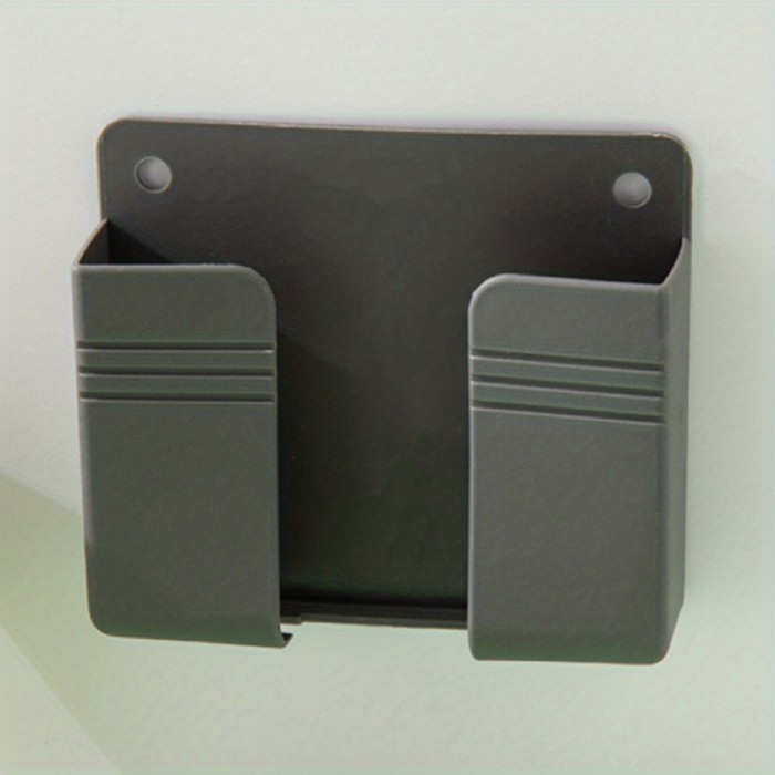 1pc,Mobile Phone Plug Wall Holder Punch Free Wall Mounted Organizer Storage Box Remote Control Mounted Charging Multifunction Hook