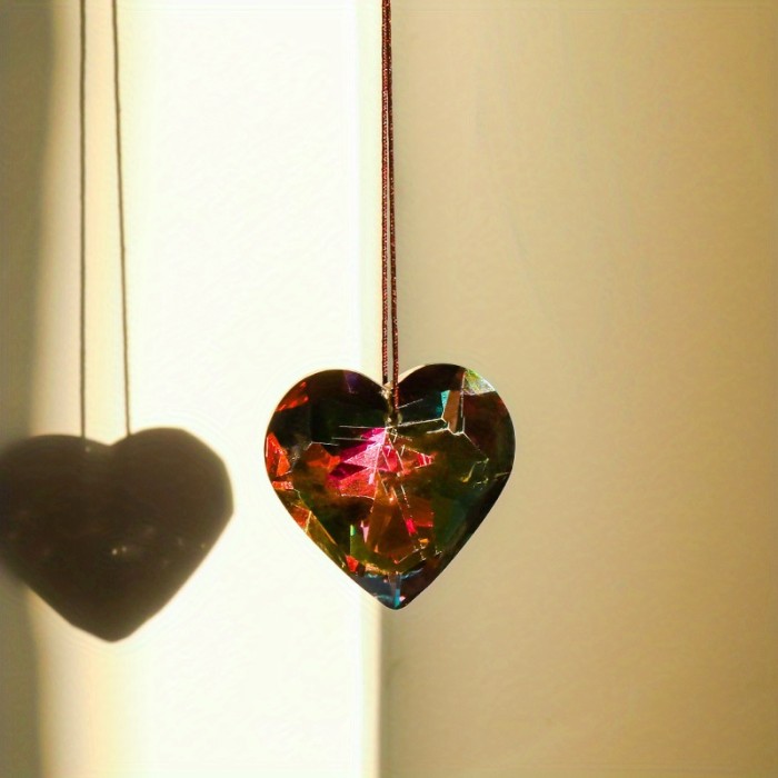 1pc Heart Spotlight Craft Jewelry Hanging Sun Catcher for Garden Decorations and Window Pendant - Perfect Mother's Day Gift