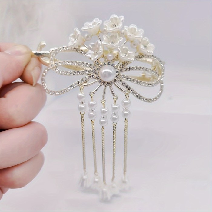 1pc Girls Flower Tassel Hair Clip Hair Accessories Suitable For Daily Use