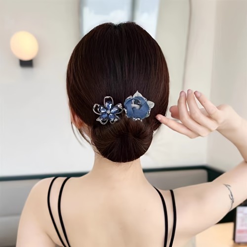 1pc Rhinestone & Butterfly Decor Luxury Style Hair Clip