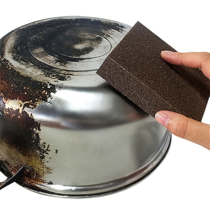 1\u002F3\u002F6\u002F9pcs, Emery Magic Wipe, Pot Bottom Cleaning Descaling Sponge, Pot Sponge Brush, Iron Rust Removal Sponge, Dishwashing Sponge Block, Scouring Pads, Power Decontamination, Cleaning Supplies, Cleaning Tool, Back To School Supplies