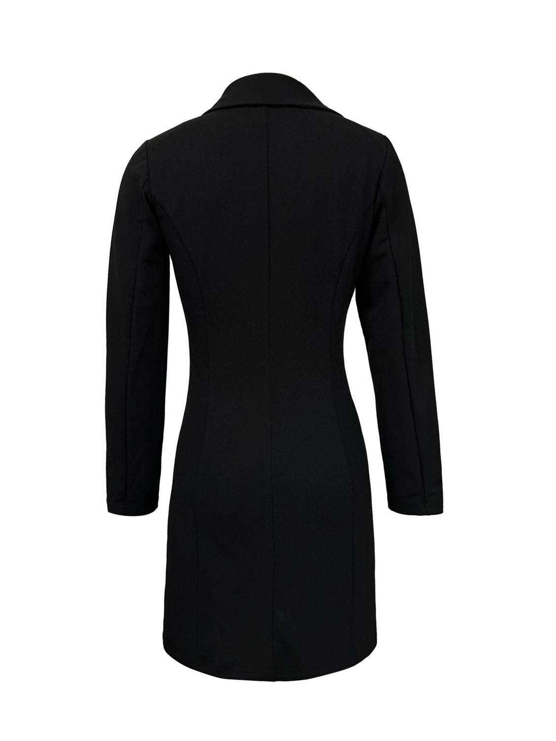 Black Single-Breasted Lapel Dress main image 0