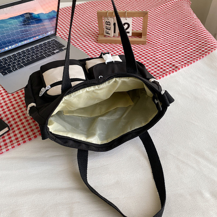 1pc Men's Waterproof Canvas Handbag, Nylon Shoulder Messenger Bag