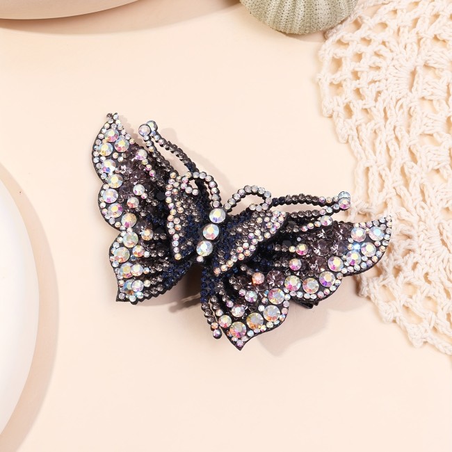 Rhinestone Butterfly Hair Clip Baroque Fashion Alligator Clip Hair Barrette Elegant Hair Slides Clip Non Slip Hair Decoration For Women Girls