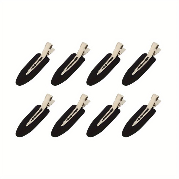 8pcs No Bend Hair Clips - Styling Clips for Salon Hairstyle, No Crease, No Dent, Perfect for Bangs, Waves, and Makeup Application