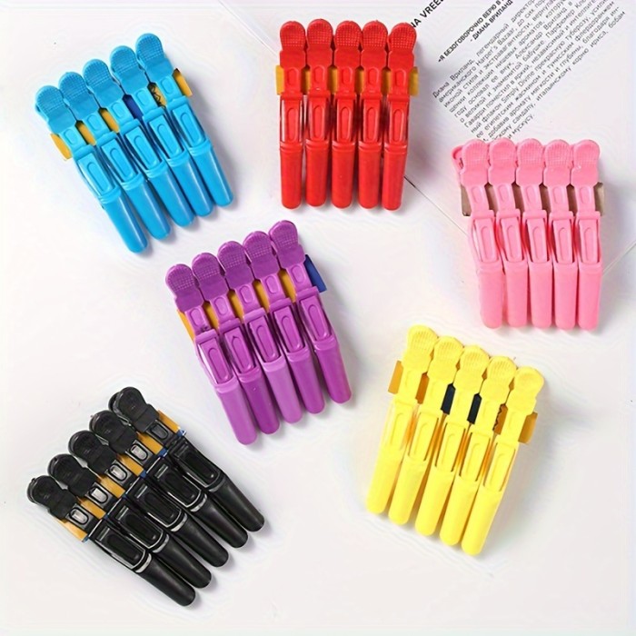 5pcs Candy Color Alligator Hair Clips Hair Side Clips Styling Hair Accessories For Barber Salon Home Uses