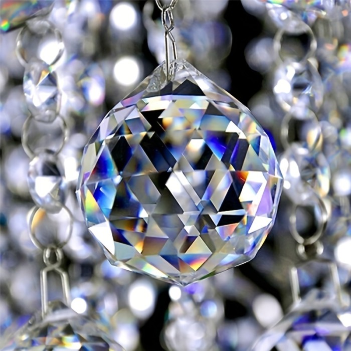 1pc 20mm Clear Crystal Lighting Ball Prisms Hanging Pendant Wedding Curtain Decor