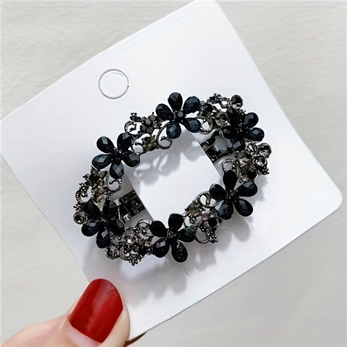 Elegant Flower-Shaped Vintage Barrette Hair Clip for Women and Girls - Perfect for Ponytails and Braids