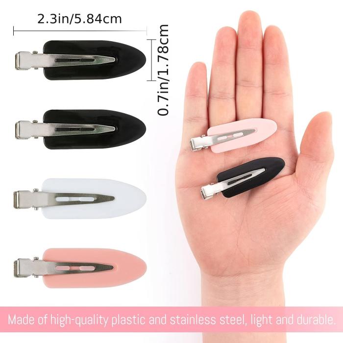 8pcs No Bend Hair Clips - Styling Clips for Salon Hairstyle, No Crease, No Dent, Perfect for Bangs, Waves, and Makeup Application