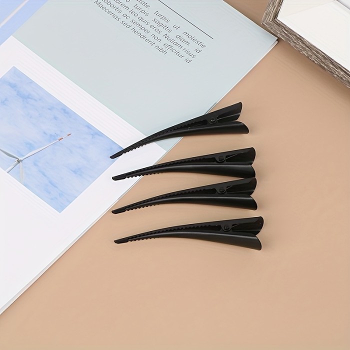 4pcs Solid Color Duckbill Clips Hair Side Clips Broken Hair Finishing Clips Hairdressing Accessories For Women And Girls