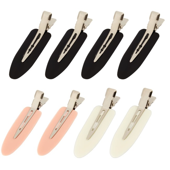 8pcs No Bend Hair Clips - Styling Clips for Salon Hairstyle, No Crease, No Dent, Perfect for Bangs, Waves, and Makeup Application