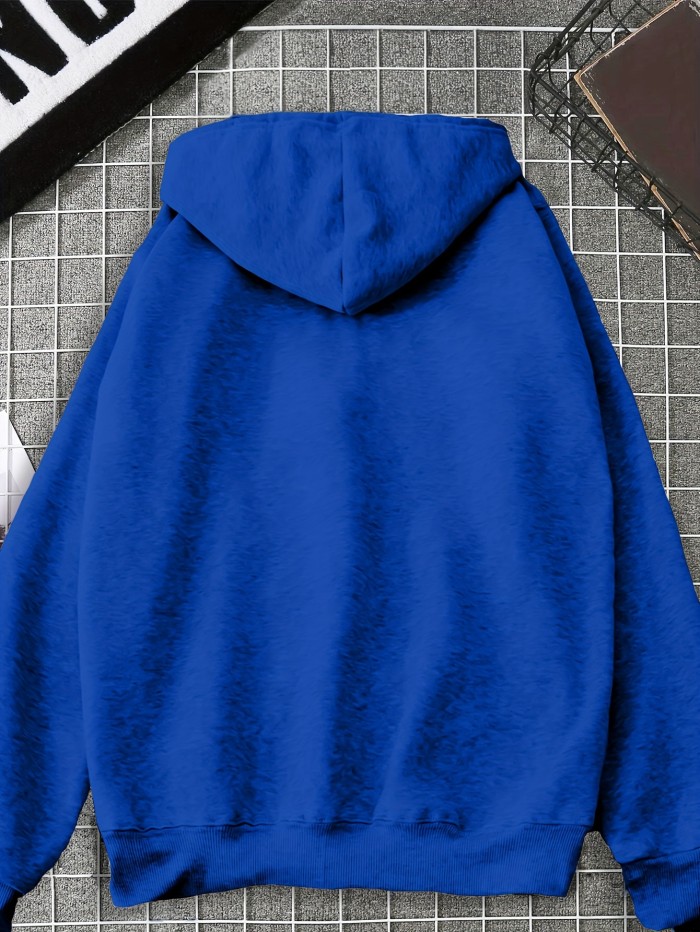 Heart Web Print Zip Hoodie, Long Sleeve Zipper Thermal Hoodie Coat With Pocket, Streetwear Hooded Jacket