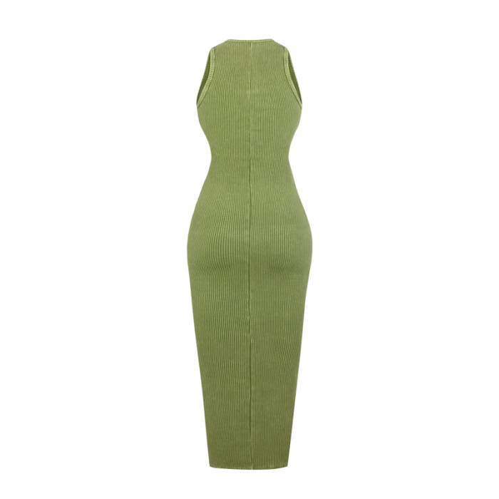 Women's Fashion Sexy Solid Color Sleeveless Bodycon Dress