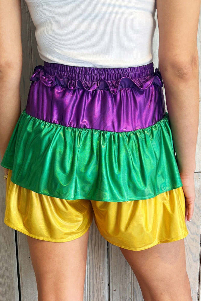 Sexy Color Block Contrast High Waist Type A Patchwork Bottoms