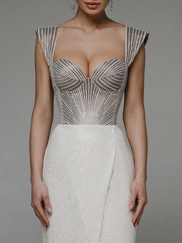 Elegant and sexy tube top straight dress