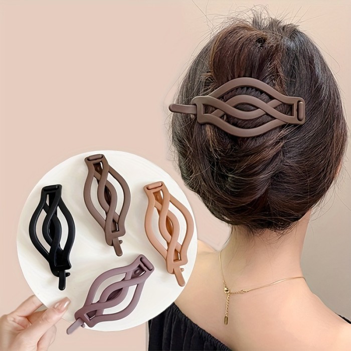 Simple Frosted Acrylic Hairpin Set - Fashionable Women's Hair Accessories for Autumn and Winter