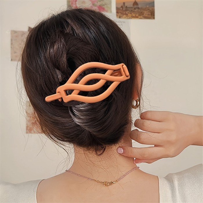 Simple Frosted Acrylic Hairpin Set - Fashionable Women's Hair Accessories for Autumn and Winter