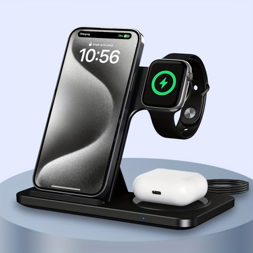 Wireless Charging Station for Multiple Devices Foldable 3 in 1 Fast Charger Station Stand Dock