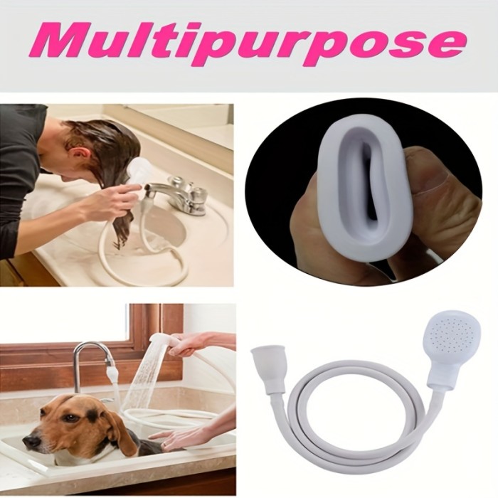 1pc Multi-purpose Faucet Sprayer for Washing Hair, Showering Pets - Easy Installation and Convenient