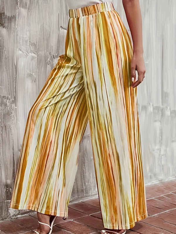 Loose Plus Size Elasticity Striped Pants Trousers