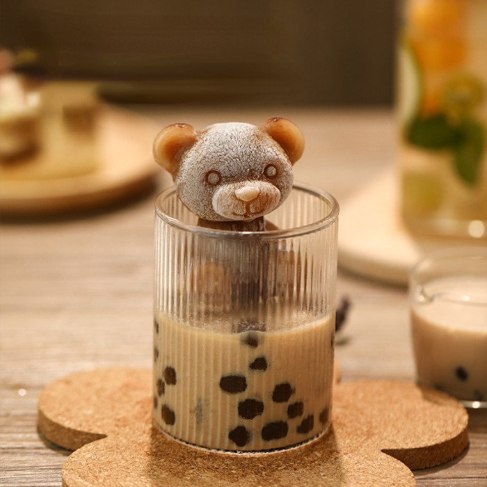 1pc 3D Silicone Ice Bear Coffee and Chocolate Mold - Flexible and Easy to Use