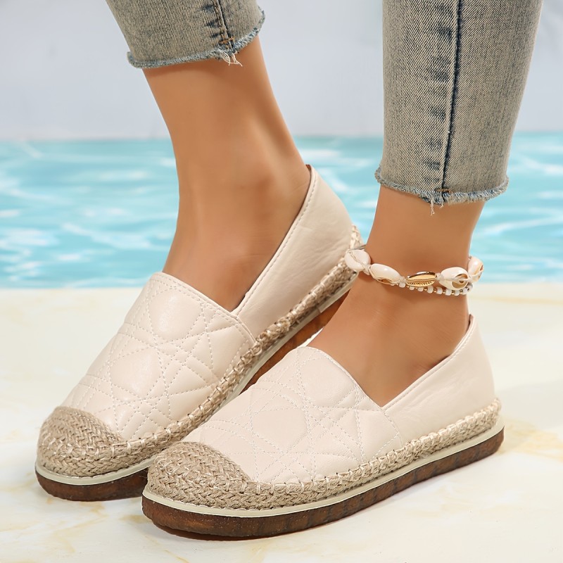 Women's Fashion Espadrilles Slip-On Loafers, Casual Flats Comfortable Rope Sole Shoes, Versatile Footwear For Daily Wear