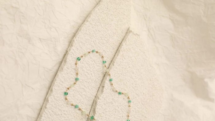 Bohemian Beaded Choker Necklace Dainty Green Cubic Crystal Necklace Boho Summer Beach Jewelry Prom Party Festival Gift For Women Teens Girls