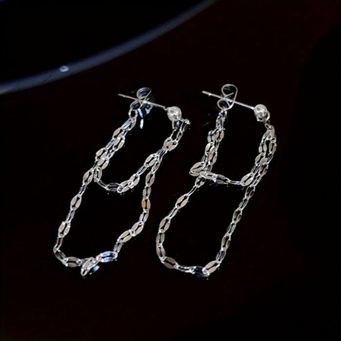 Elegant Chain Tassel Dangle Earrings - Trendy Zinc Alloy Jewelry for Women - Perfect Party Gift