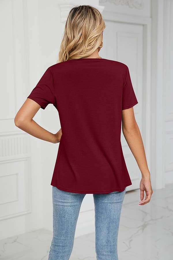 Something Casual Cowl Neck Wrap T-shirt