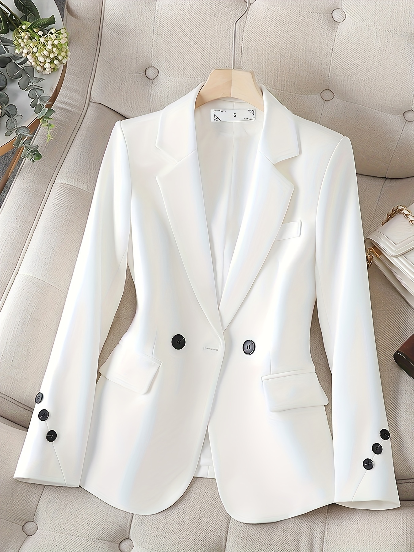 Long Sleeve Blazer With Printed Inside main image 1