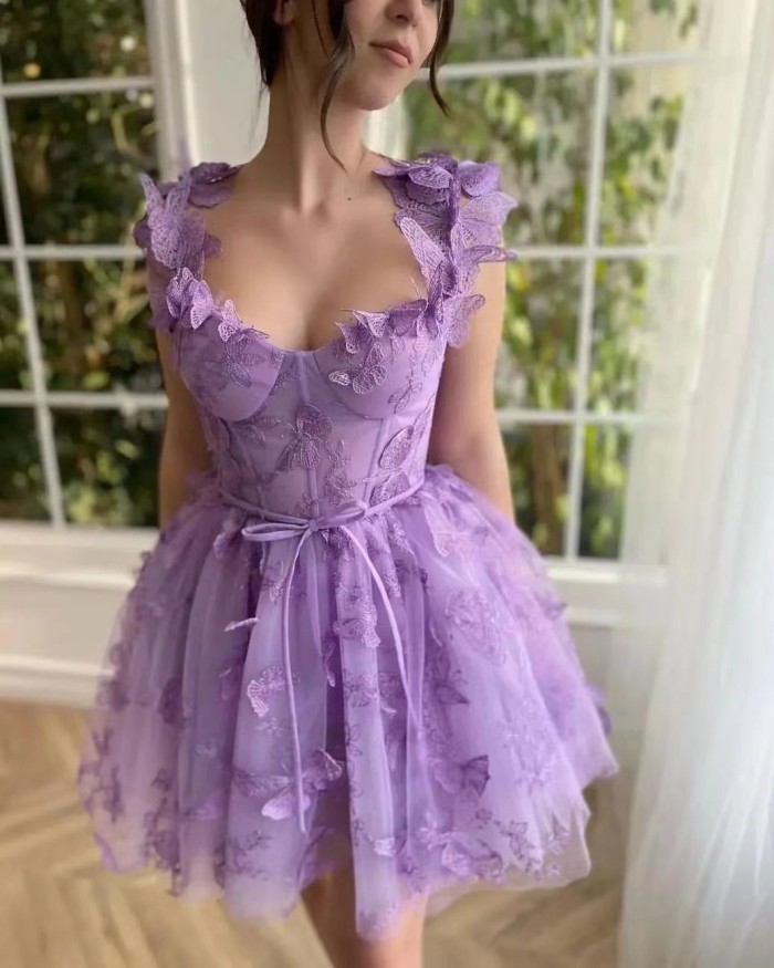 Women's Clothing Tulle Spaghetti Straps Sleeveless High Slit Dress