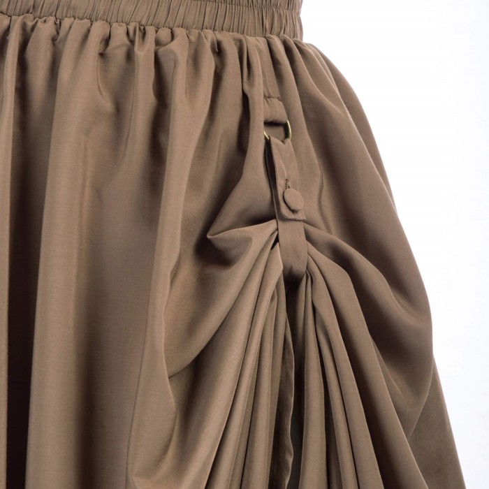 Women Double Victorian Renaissance Lace Half Skirt 2024 Women's Solid Color Draped Pleated Vintage Renaissance Skirt