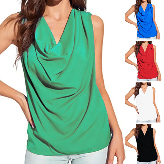 Halter Camisole Tank Top Women Drape V Neck Sexy Tanks Camis Skinny Backless T-shirt