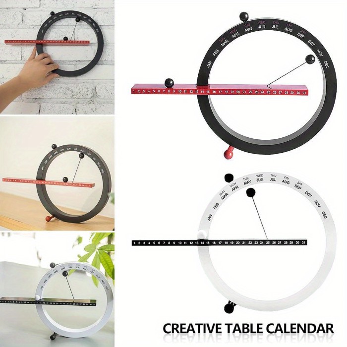 1pc Creative Magnetic Ball Clock Perpetual Wall Calendar, Novelty Home Decor European Style Living Room Bedroom Ornaments, For Home Room Desk Office Decor