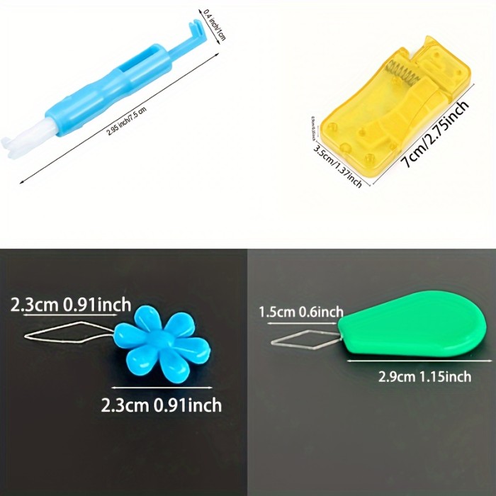 5pcs Automatic Sewing Needle Threader With Square Shaped Needle For Stitching And Sewing Color Random