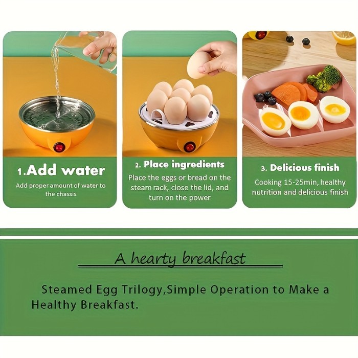 1pc Multifunctional Egg Cooker, Cute Egg Steamer, Automatic Power Outage, Household Small 1 Person, Multifunctional Egg Steamer, Boiled Egg, Breakfast Multifunctional Steamed Egg Custard, Boiled Eggs, Breakfast Artifact Kitchen Stuff