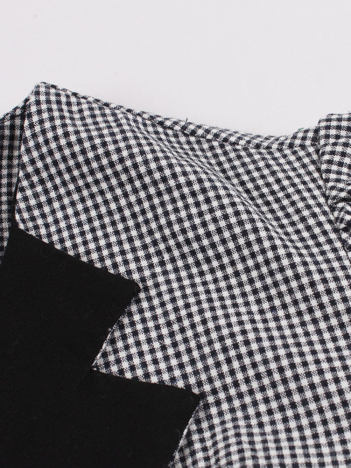 Plaid and Black Elegant Rockabilly Cotton Vintage Dress