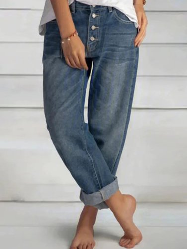 Loose Casual Denim Straight Leg Pants Jeans